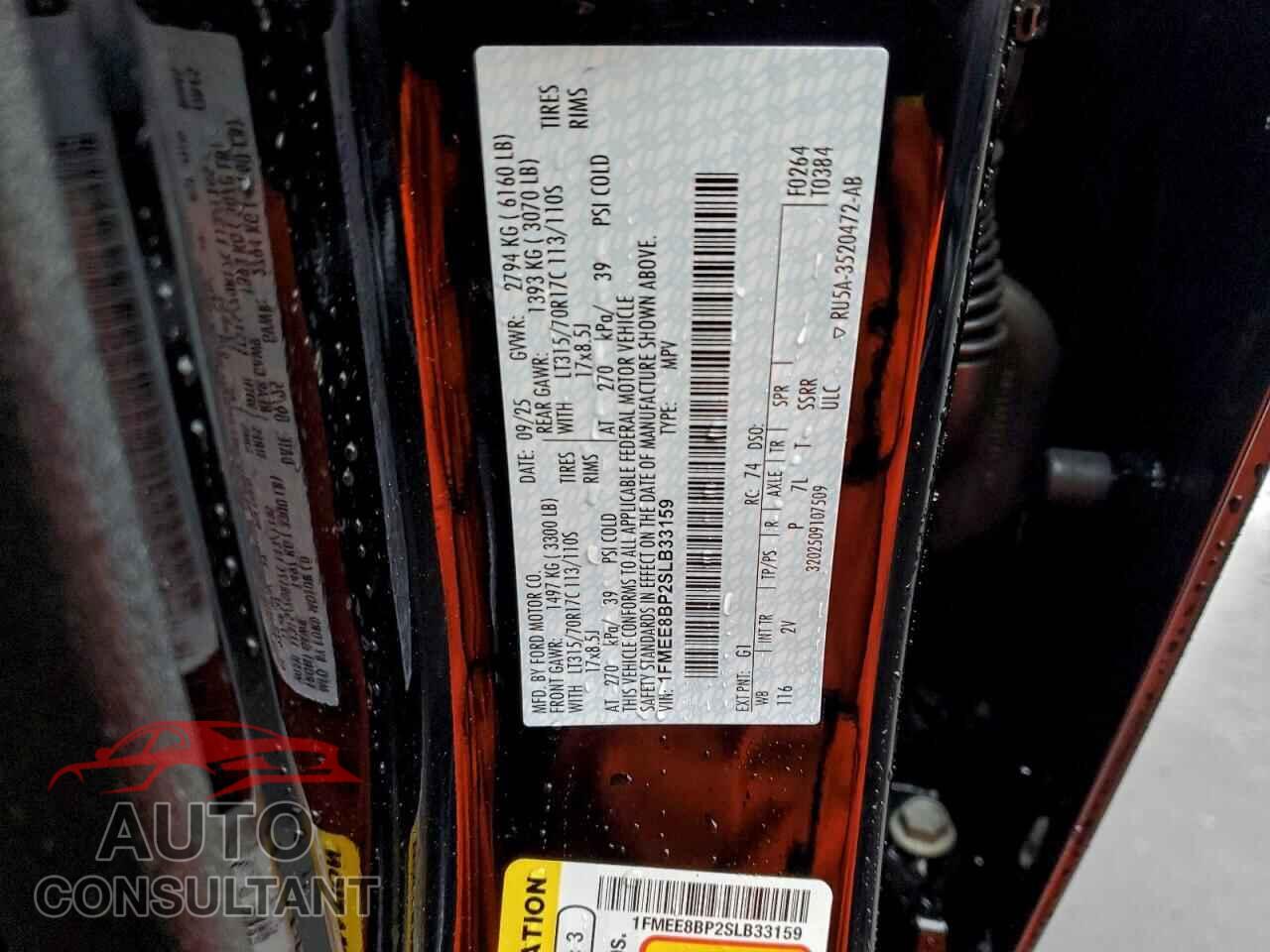 FORD BRONCO OUT 2025 - 1FMEE8BP2SLB33159