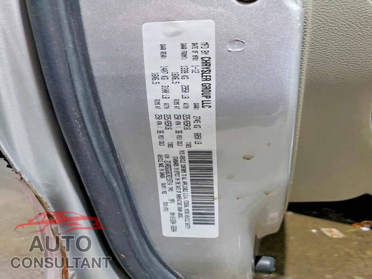 DODGE CARAVAN 2012 - 2C4RDGDG6CR219714