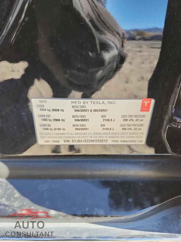 TESLA MODEL S 2017 - 5YJSA1E22HF233073
