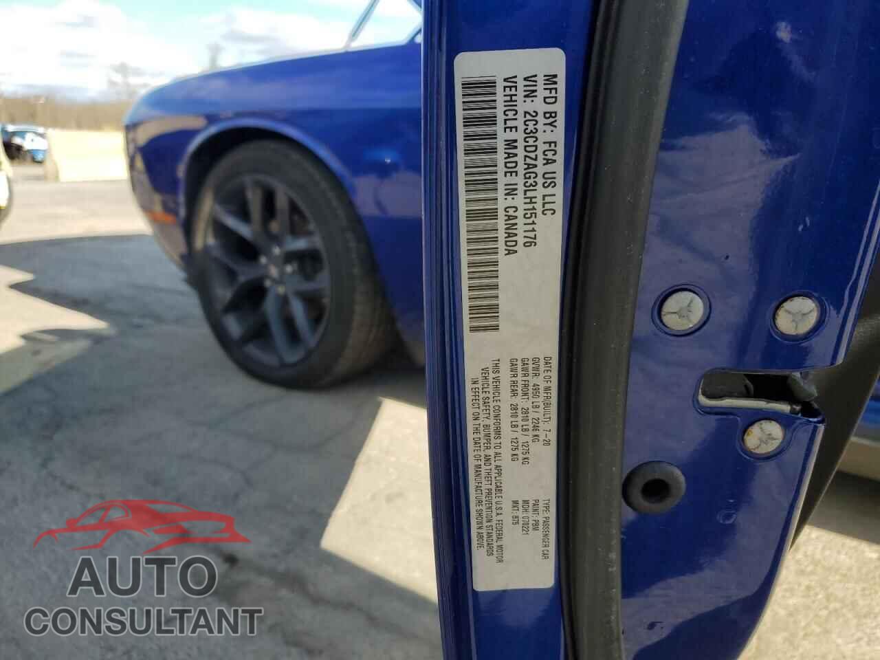 DODGE CHALLENGER 2020 - 2C3CDZAG3LH151176