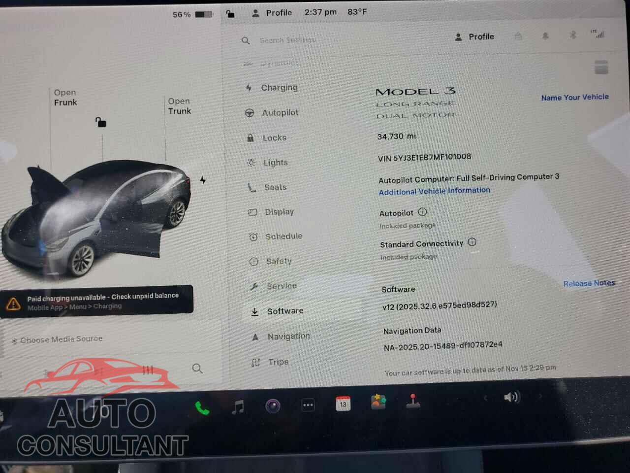 TESLA MODEL 3 2021 - 5YJ3E1EB7MF101008