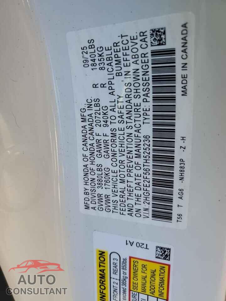 HONDA CIVIC 2026 - 2HGFE2F56TH525236