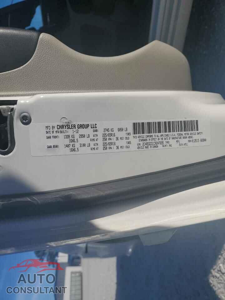 DODGE CARAVAN 2012 - 2C4RDGCG1CR247695