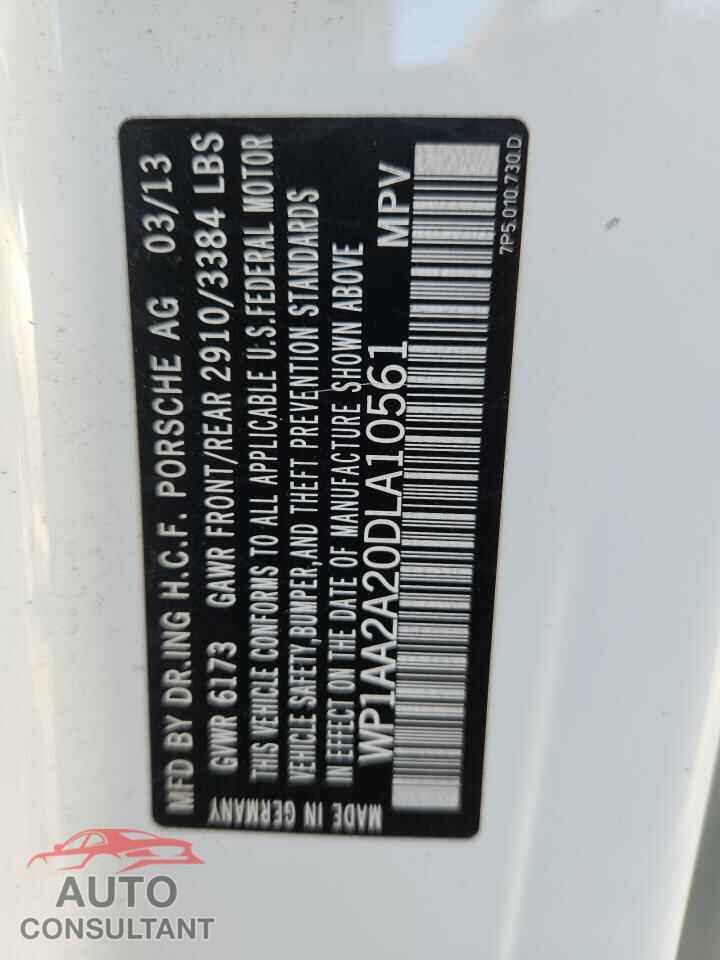 PORSCHE CAYENNE 2013 - WP1AA2A20DLA10561