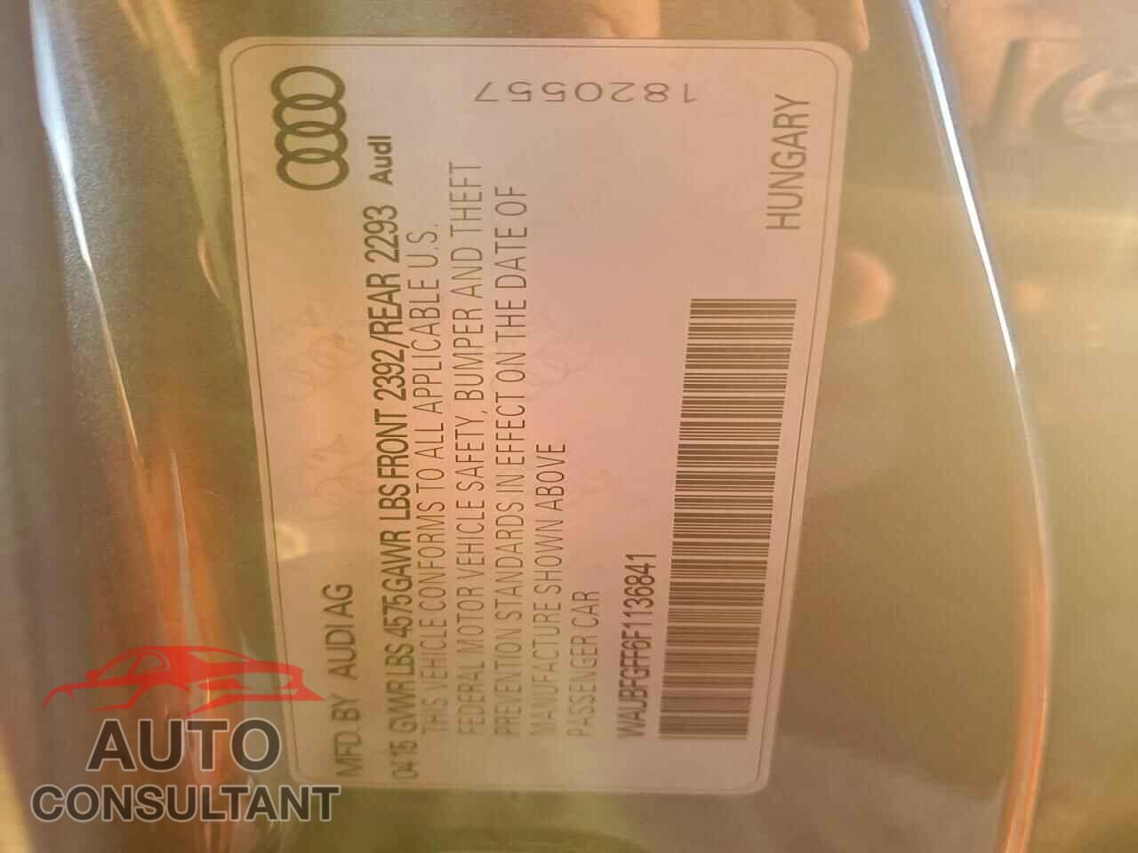 AUDI A3 2015 - WAUBFGFF6F1136841