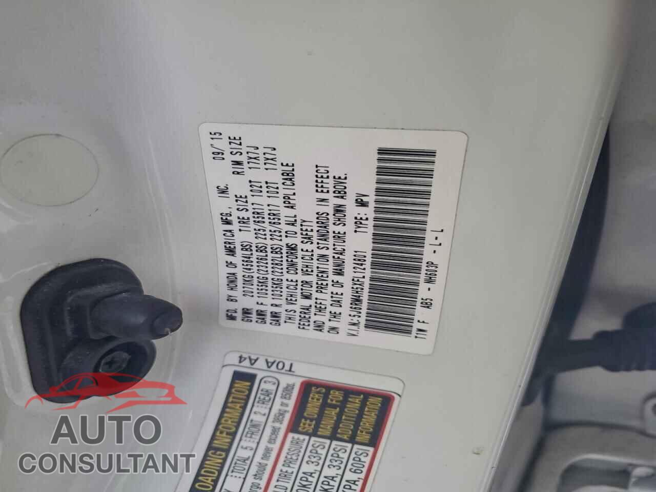 HONDA CRV 2015 - 5J6RM4H5XFL124801