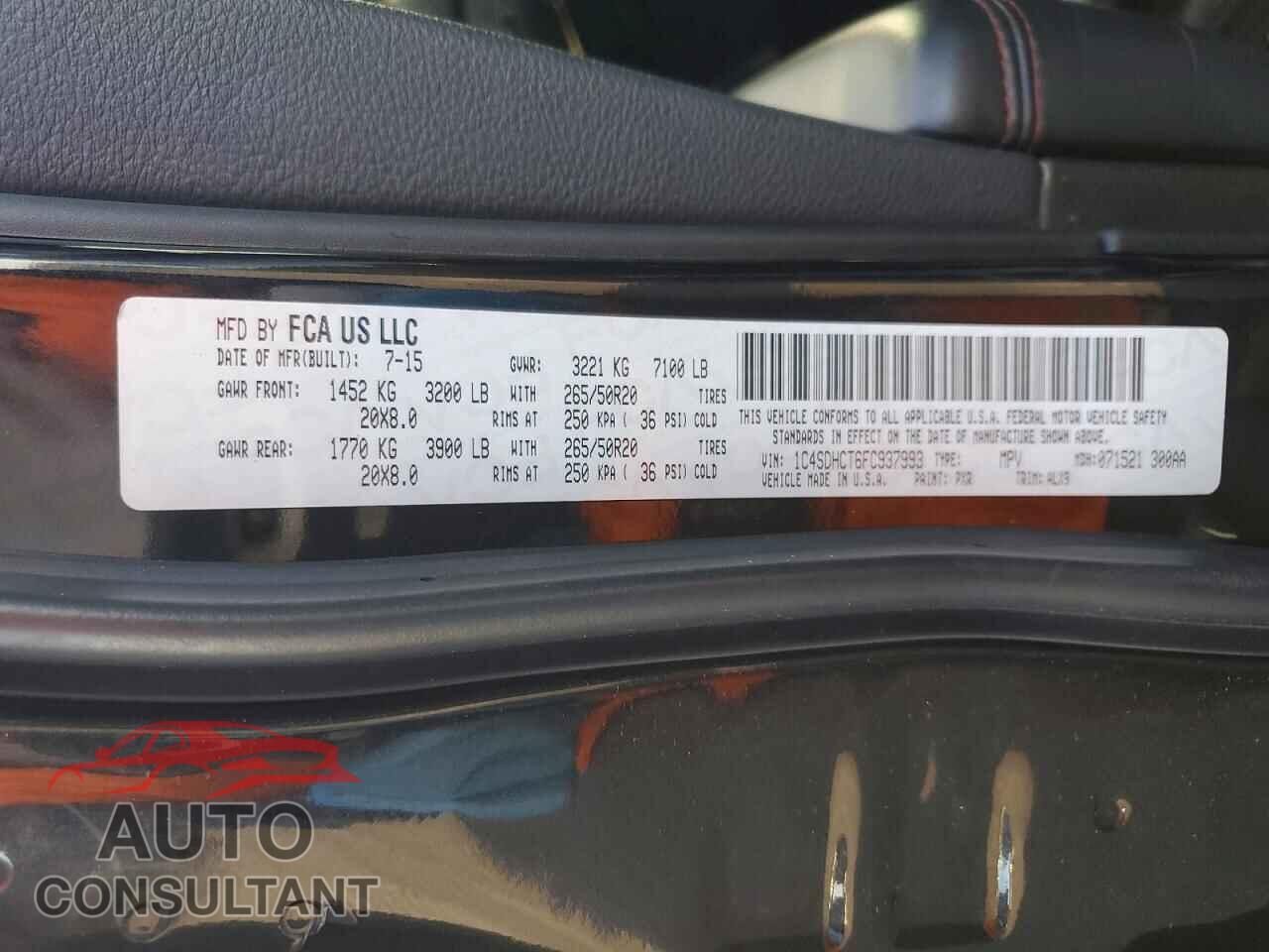 DODGE DURANGO 2015 - 1C4SDHCT6FC937993