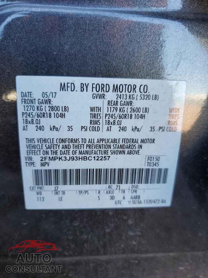FORD EDGE 2017 - 2FMPK3J93HBC12257