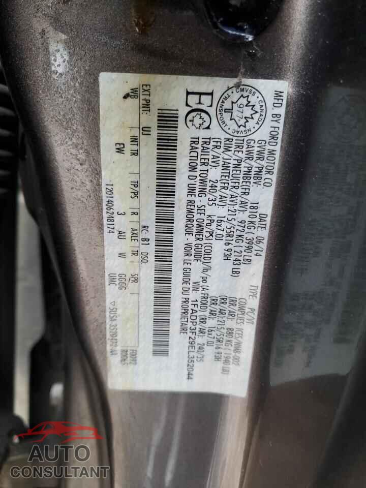 FORD FOCUS 2014 - 1FADP3F29EL352044