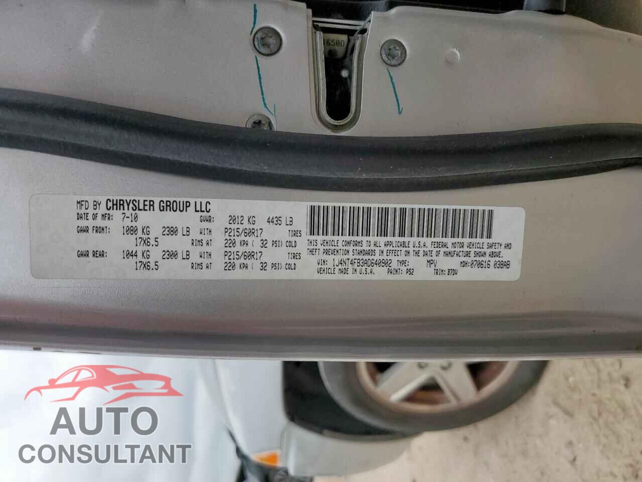 JEEP COMPASS 2010 - 1J4NT4FB3AD640902