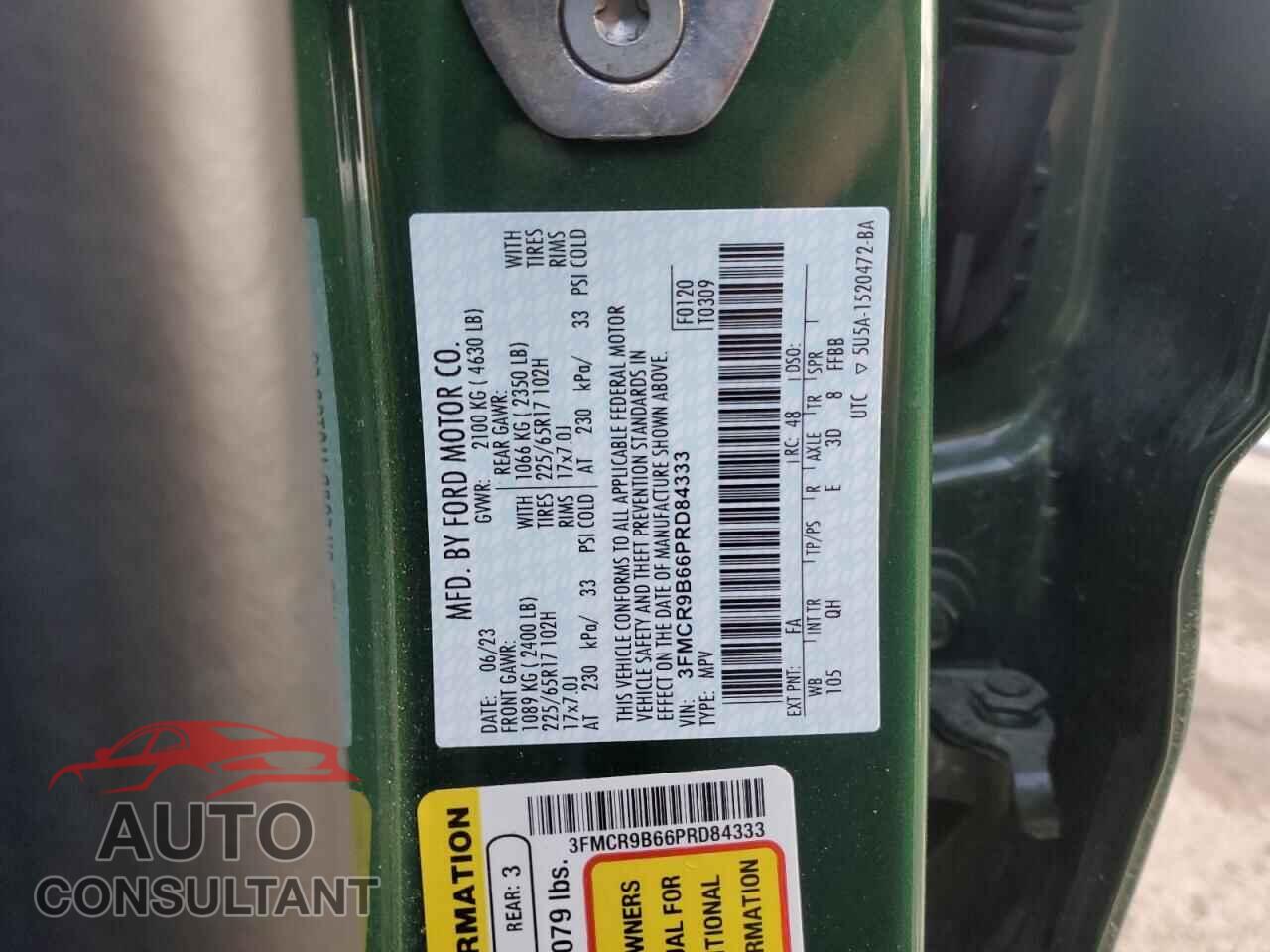 FORD BRONCO 2023 - 3FMCR9B66PRD84333