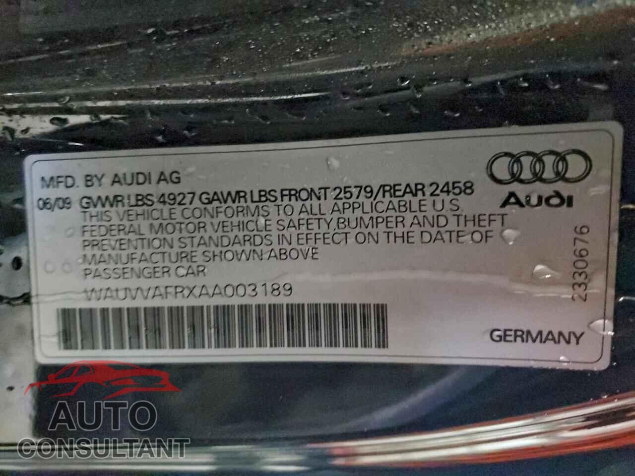 AUDI S5/RS5 2010 - WAUVVAFRXAA003189