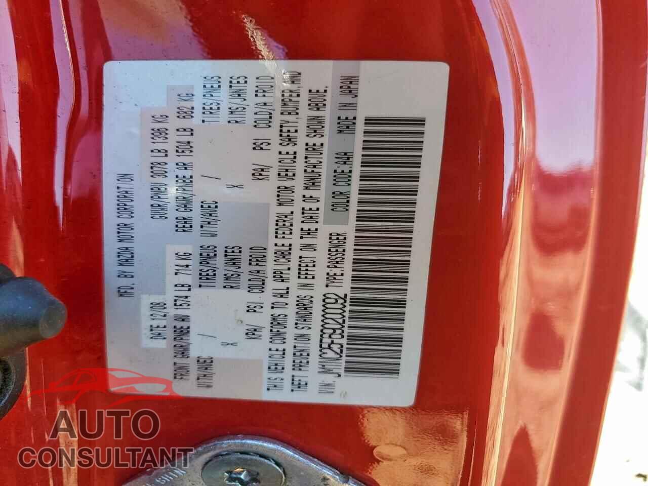 MAZDA MX5 2009 - JM1NC25F690200092