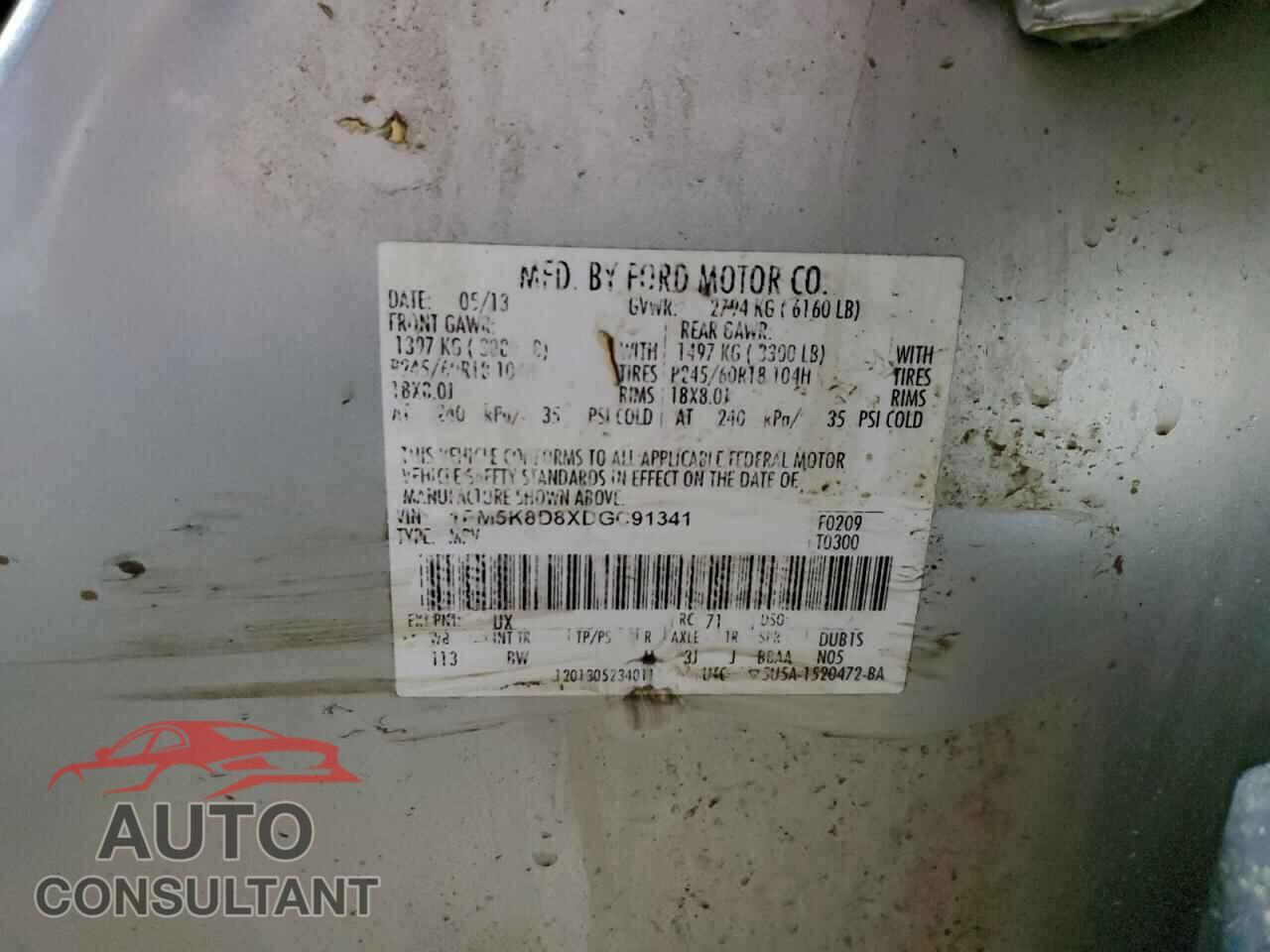 FORD EXPLORER 2013 - 1FM5K8D8XDGC91341