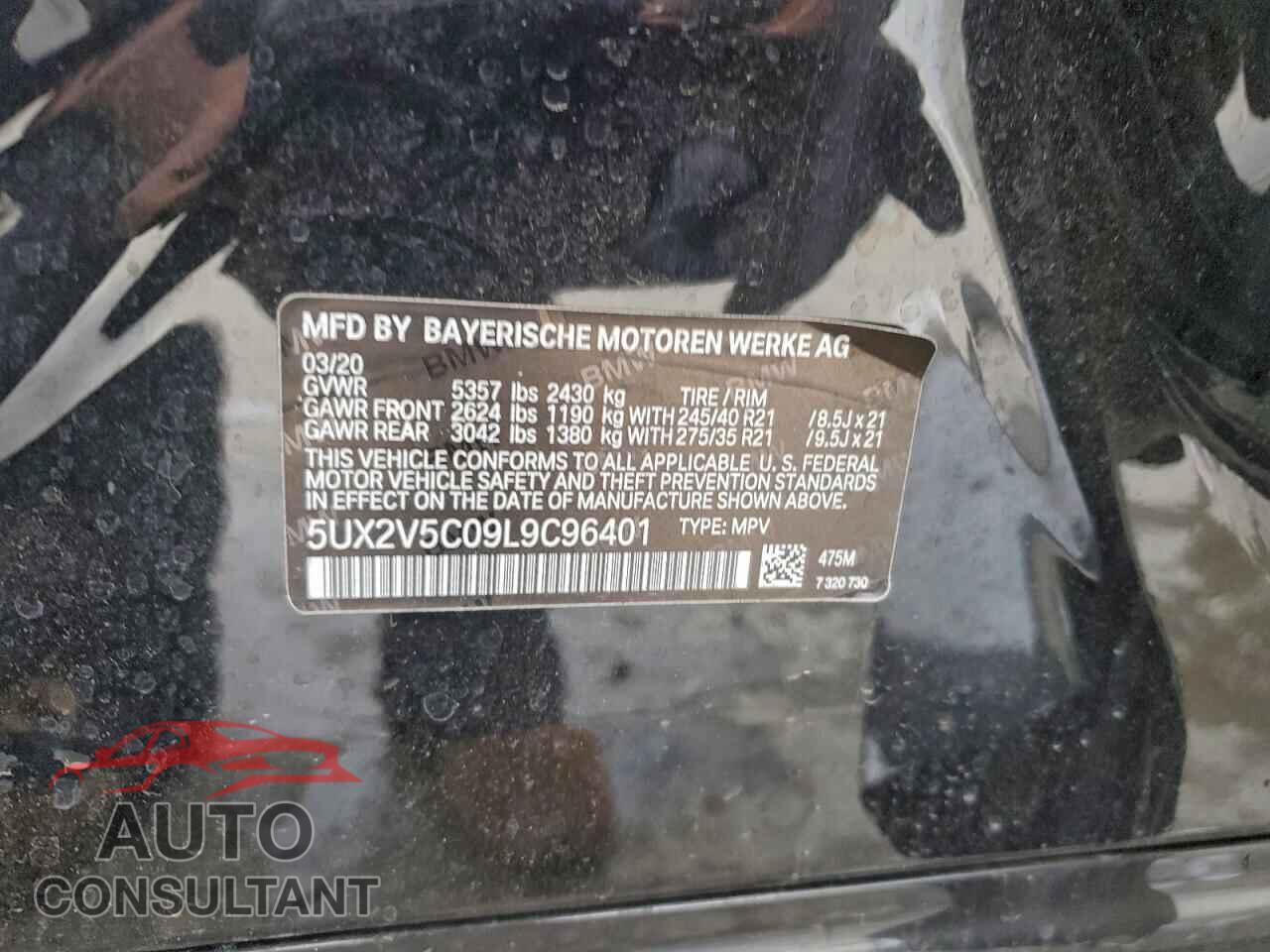 BMW X4 2020 - 5UX2V5C09L9C96401