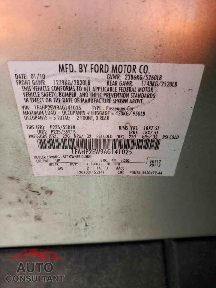 FORD TAURUS 2010 - 1FAHP2EW9AG141025