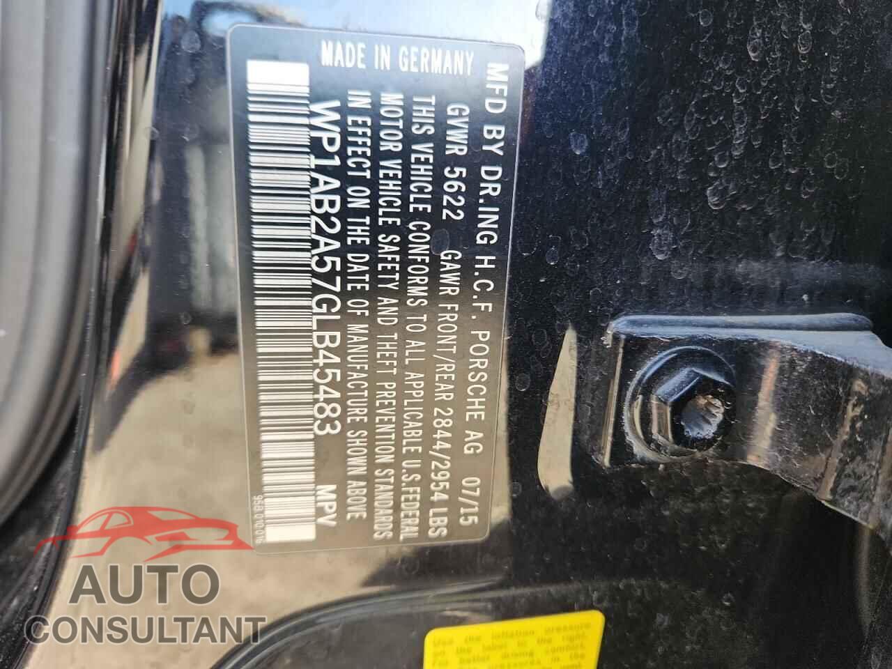 PORSCHE MACAN 2016 - WP1AB2A57GLB45483