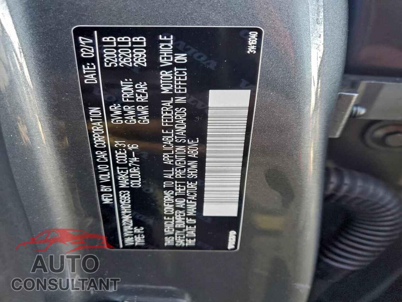 VOLVO S90 2017 - YV1A22MK1H1015953