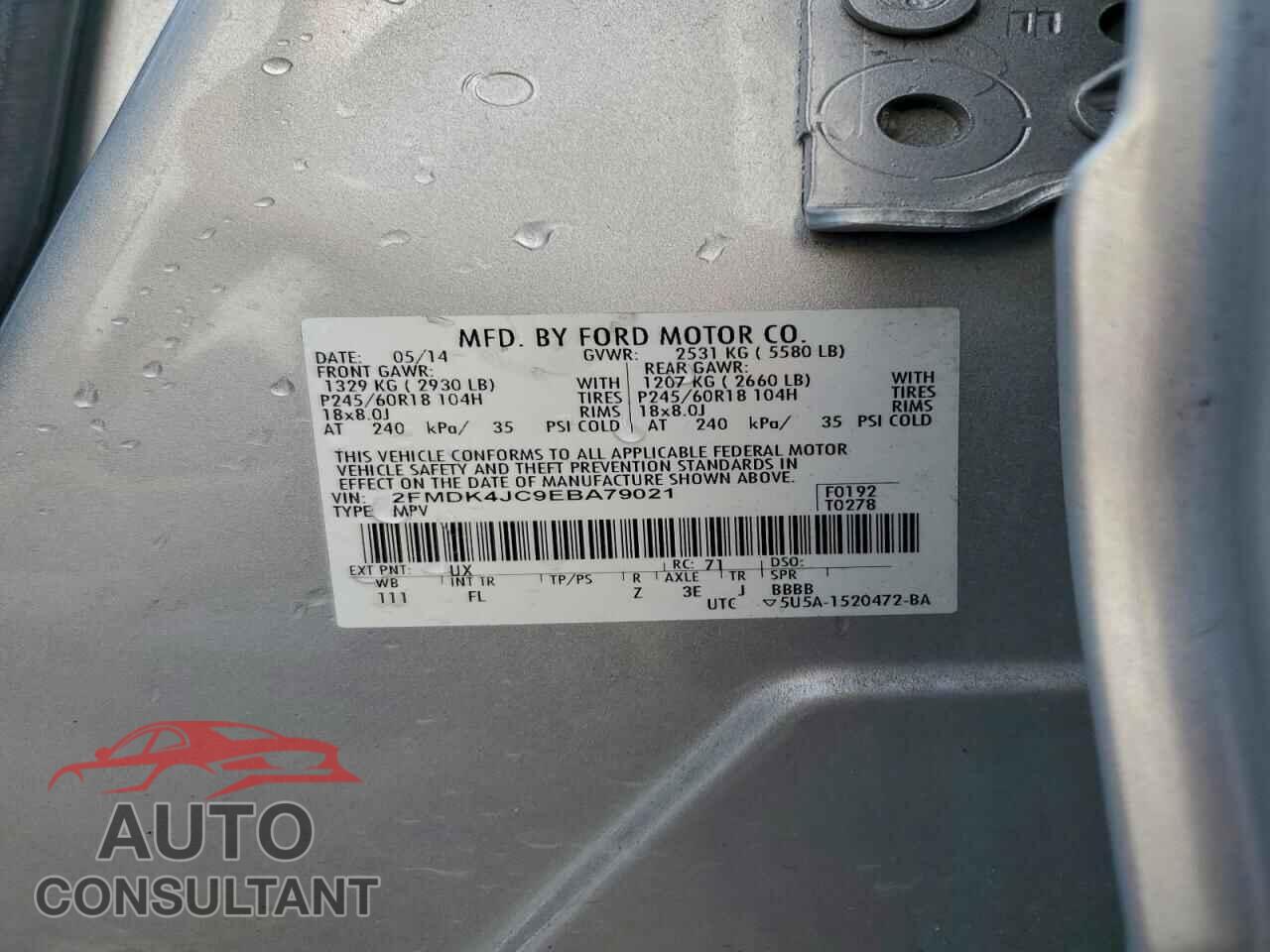 FORD EDGE 2014 - 2FMDK4JC9EBA79021