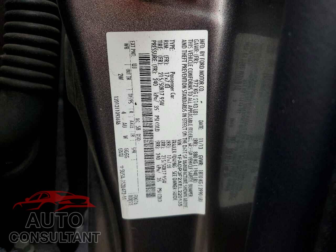 FORD FOCUS 2014 - 1FADP3F2XEL220135