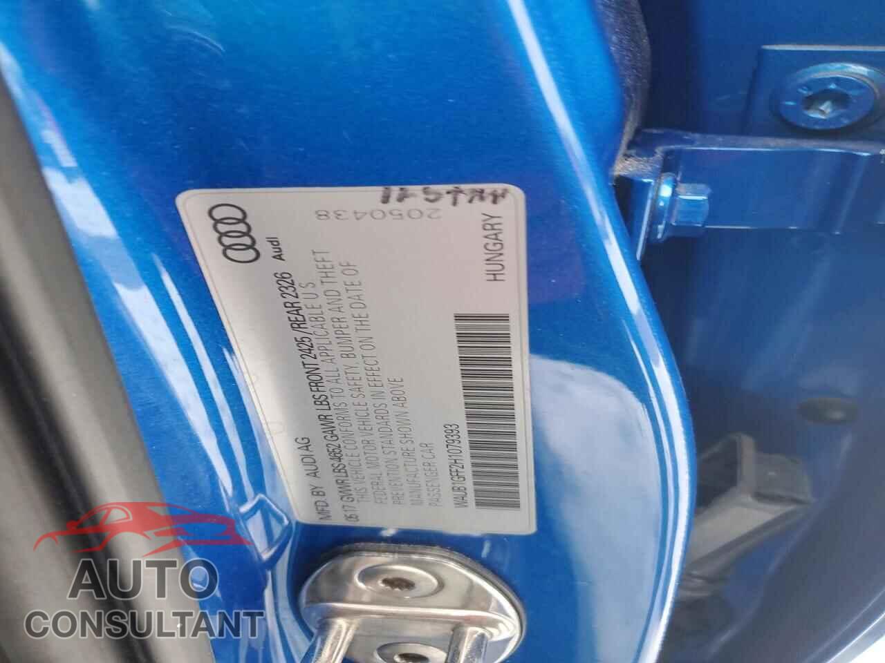 AUDI S3 2017 - WAUB1GFF2H1079393