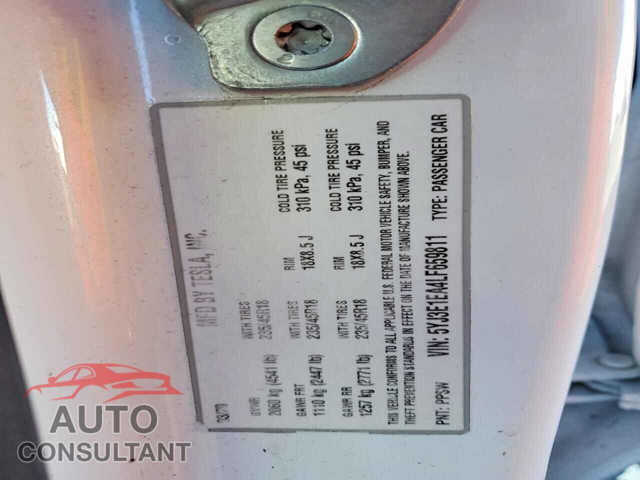 TESLA MODEL 3 2020 - 5YJ3E1EA4LF659811