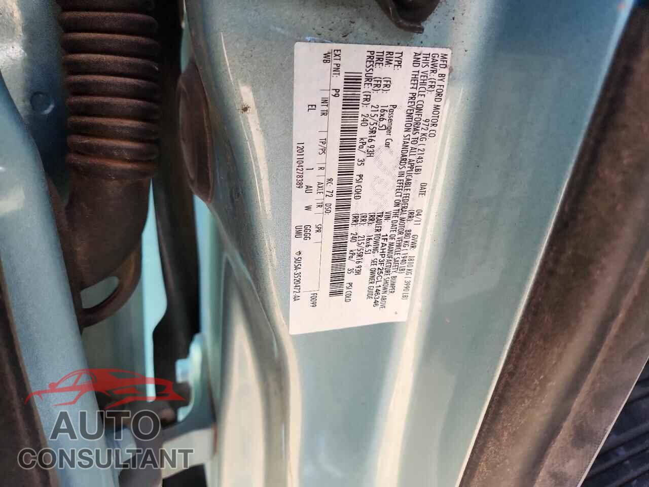 FORD FOCUS 2012 - 1FAHP3F25CL146346