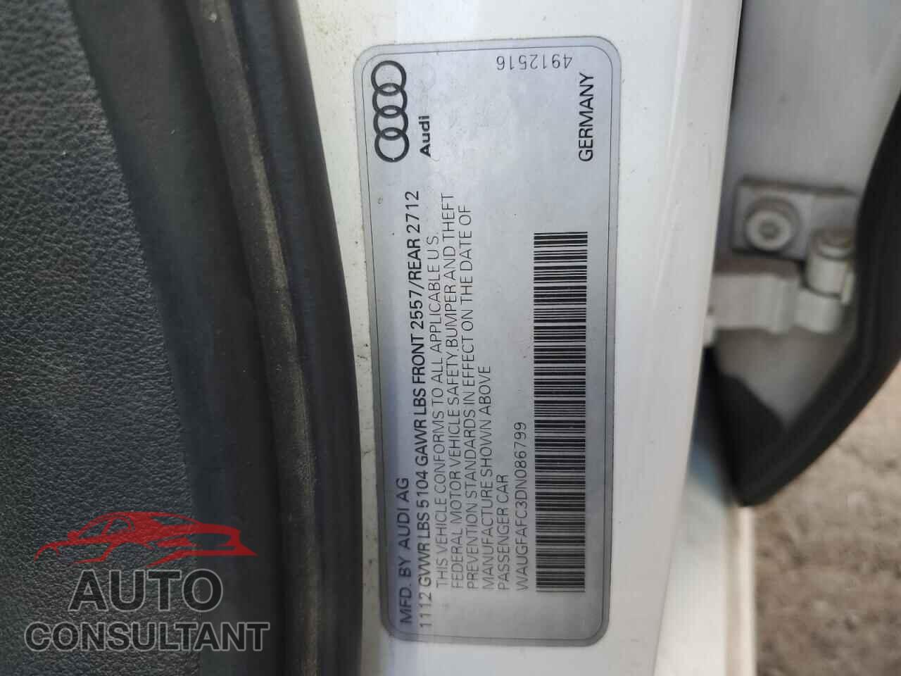 AUDI A6 2013 - WAUGFAFC3DN086799