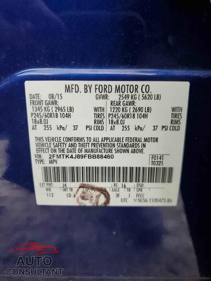 FORD EDGE 2015 - 2FMTK4J89FBB88460