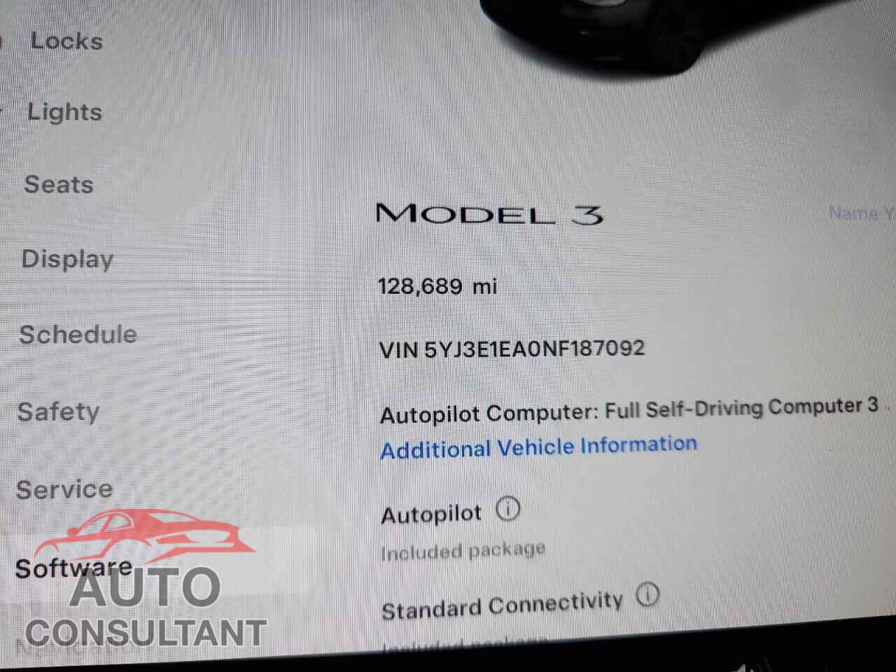 TESLA MODEL 3 2022 - 5YJ3E1EA0NF187092