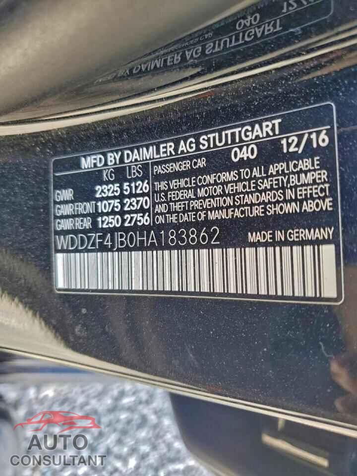 MERCEDES-BENZ E-CLASS 2017 - WDDZF4JB0HA183862