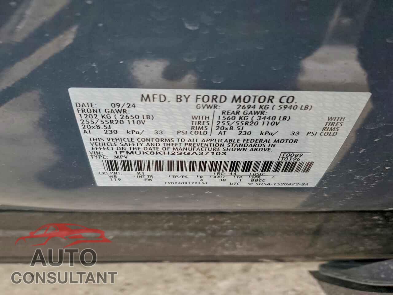 FORD EXPLORER 2025 - 1FMUK8KH2SGA37103