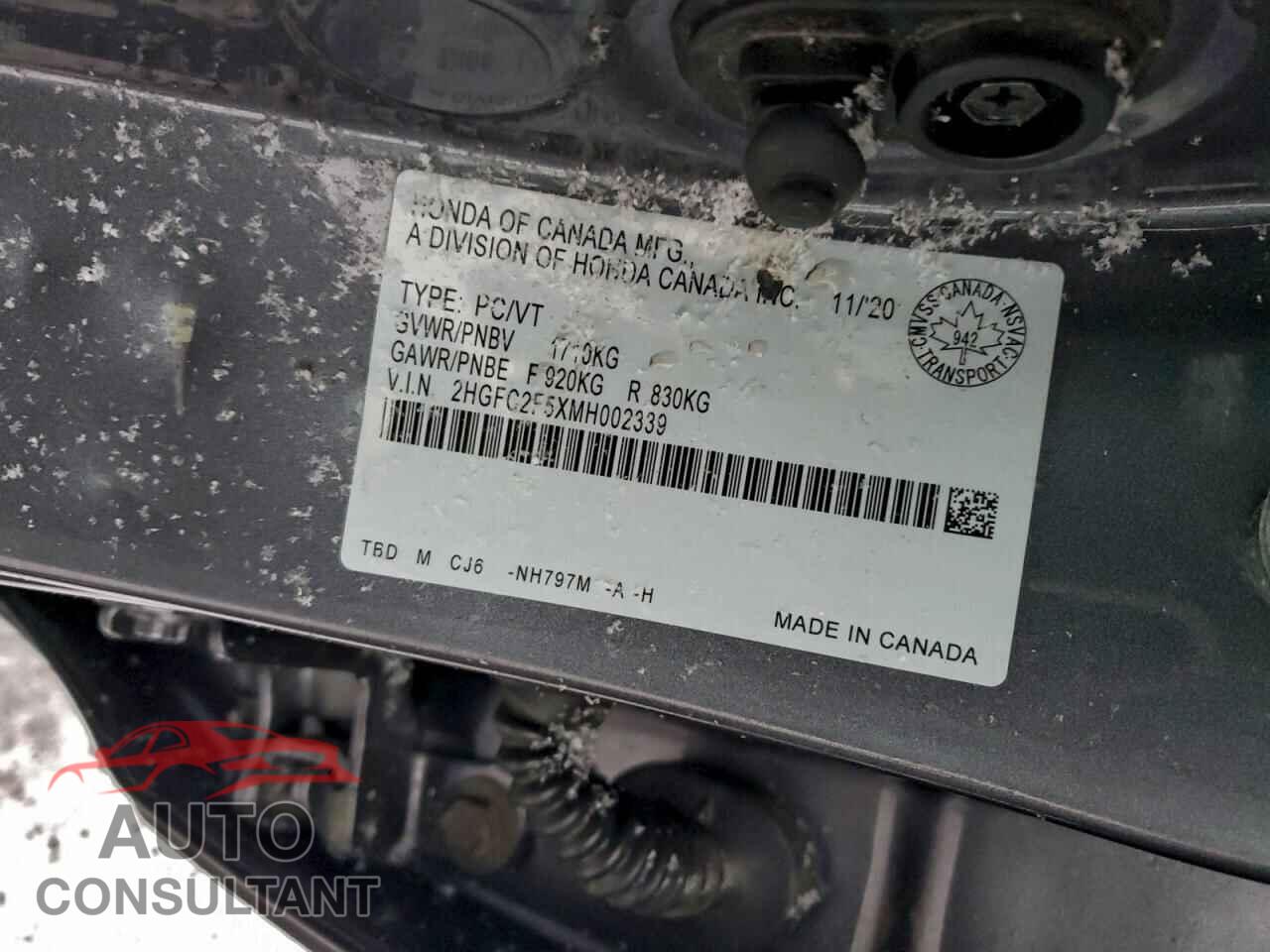 HONDA CIVIC 2021 - 2HGFC2F5XMH002339