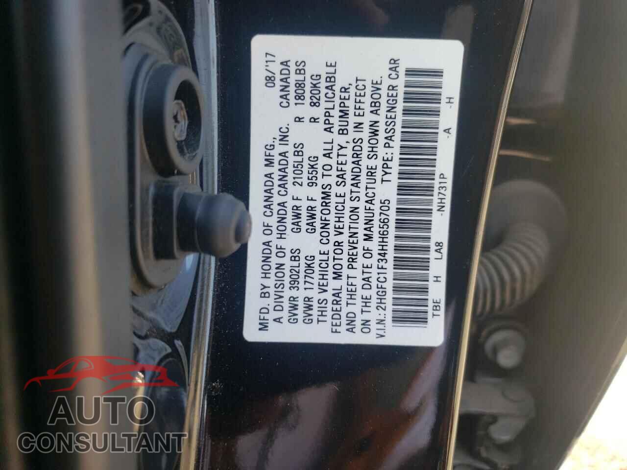 HONDA CIVIC 2017 - 2HGFC1F34HH656705