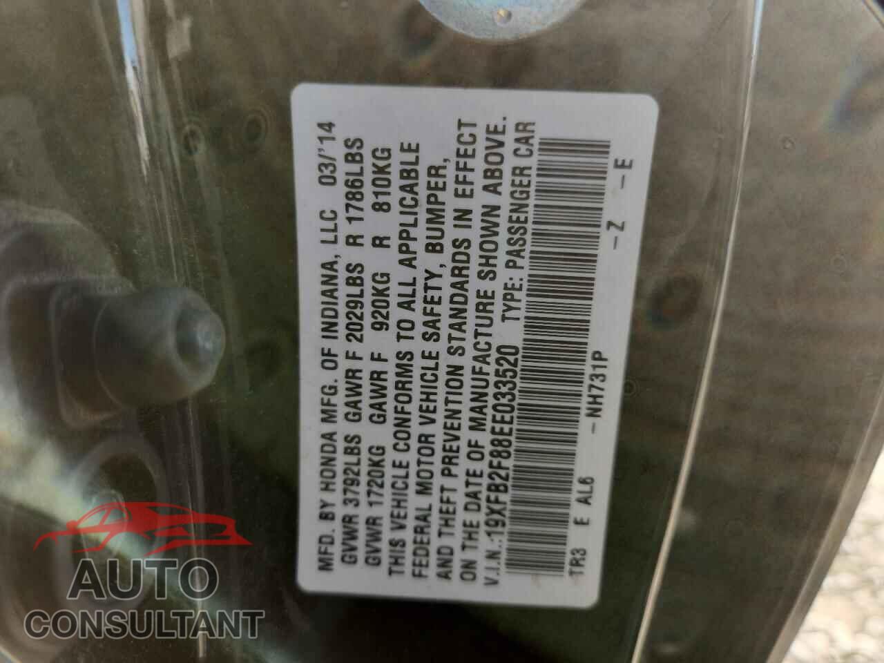 HONDA CIVIC 2014 - 19XFB2F88EE033520