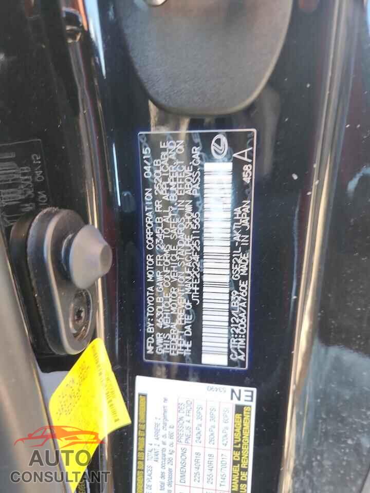 LEXUS IS 2015 - JTHFE2C24F2511565