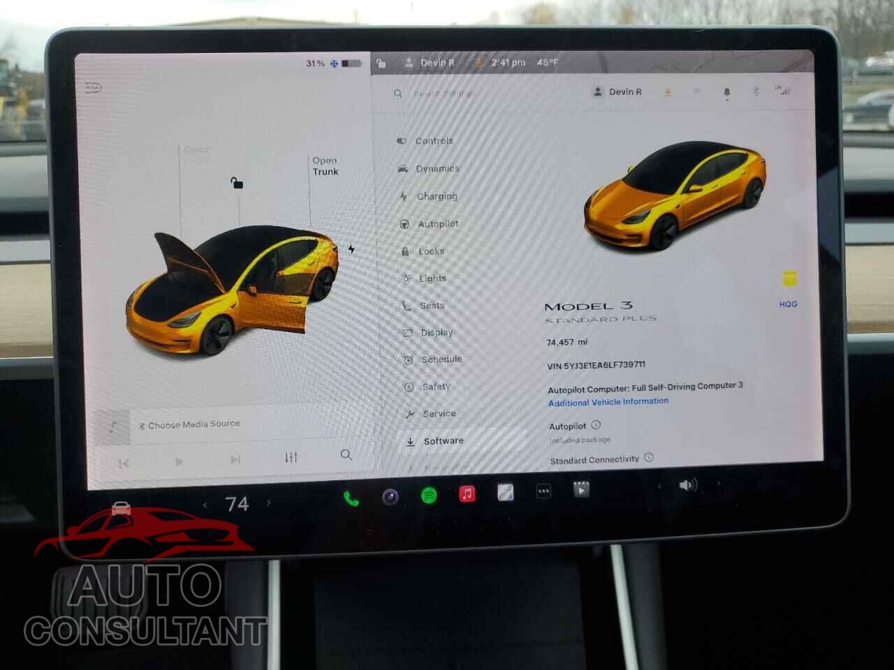 TESLA MODEL 3 2020 - 5YJ3E1EA6LF739711