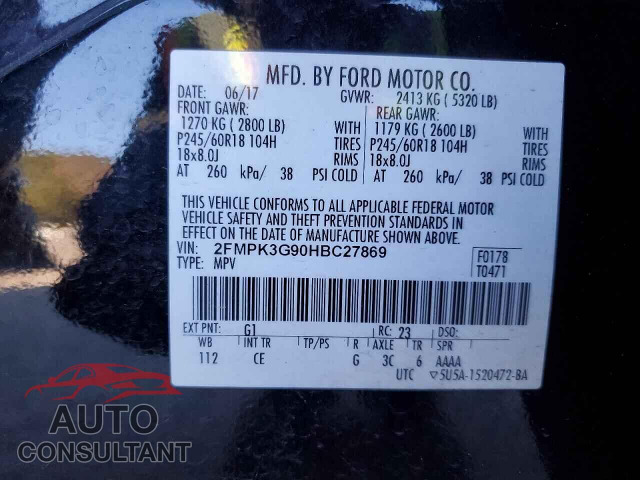 FORD EDGE 2017 - 2FMPK3G90HBC27869