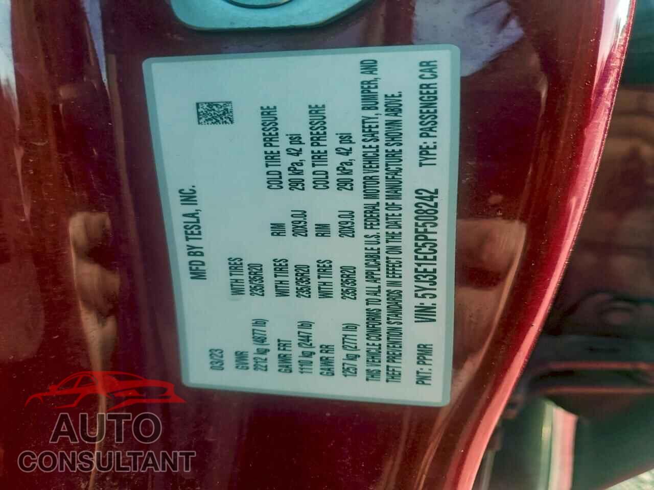 TESLA MODEL 3 2023 - 5YJ3E1EC5PF508242