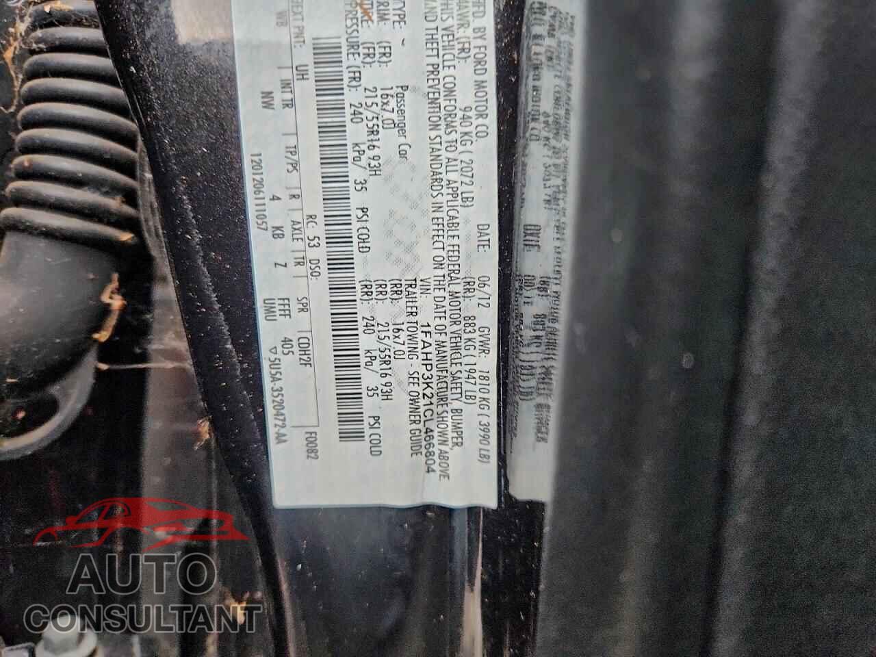 FORD FOCUS 2012 - 1FAHP3K21CL466804