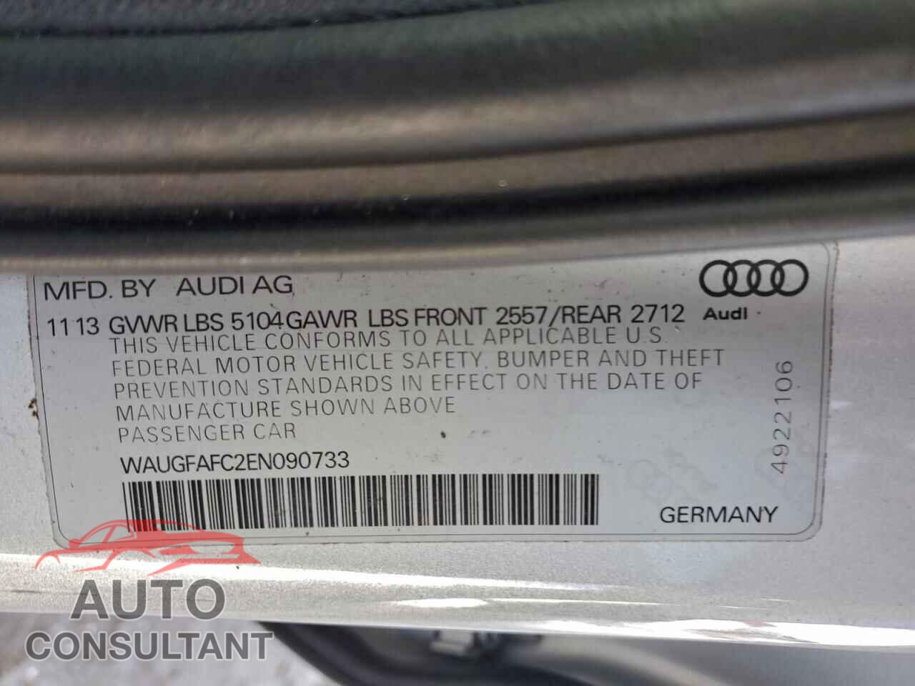 AUDI A6 2014 - WAUGFAFC2EN090733