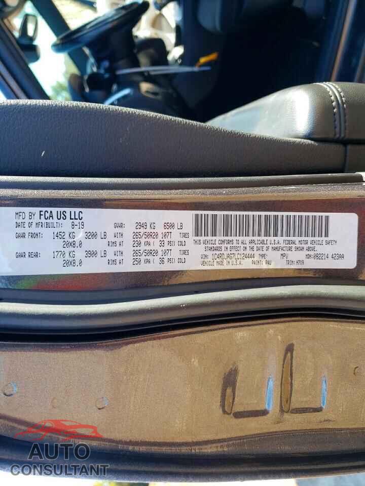 DODGE DURANGO 2020 - 1C4RDJAG7LC124444