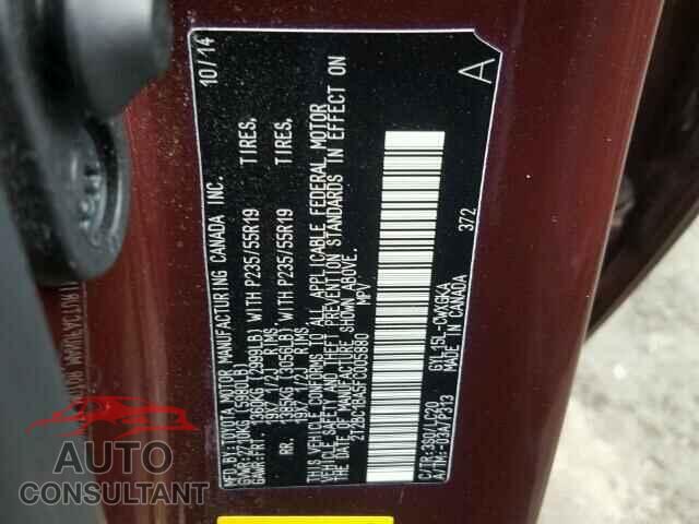LEXUS RX450 2015 - 2T2BC1BA5FC005880