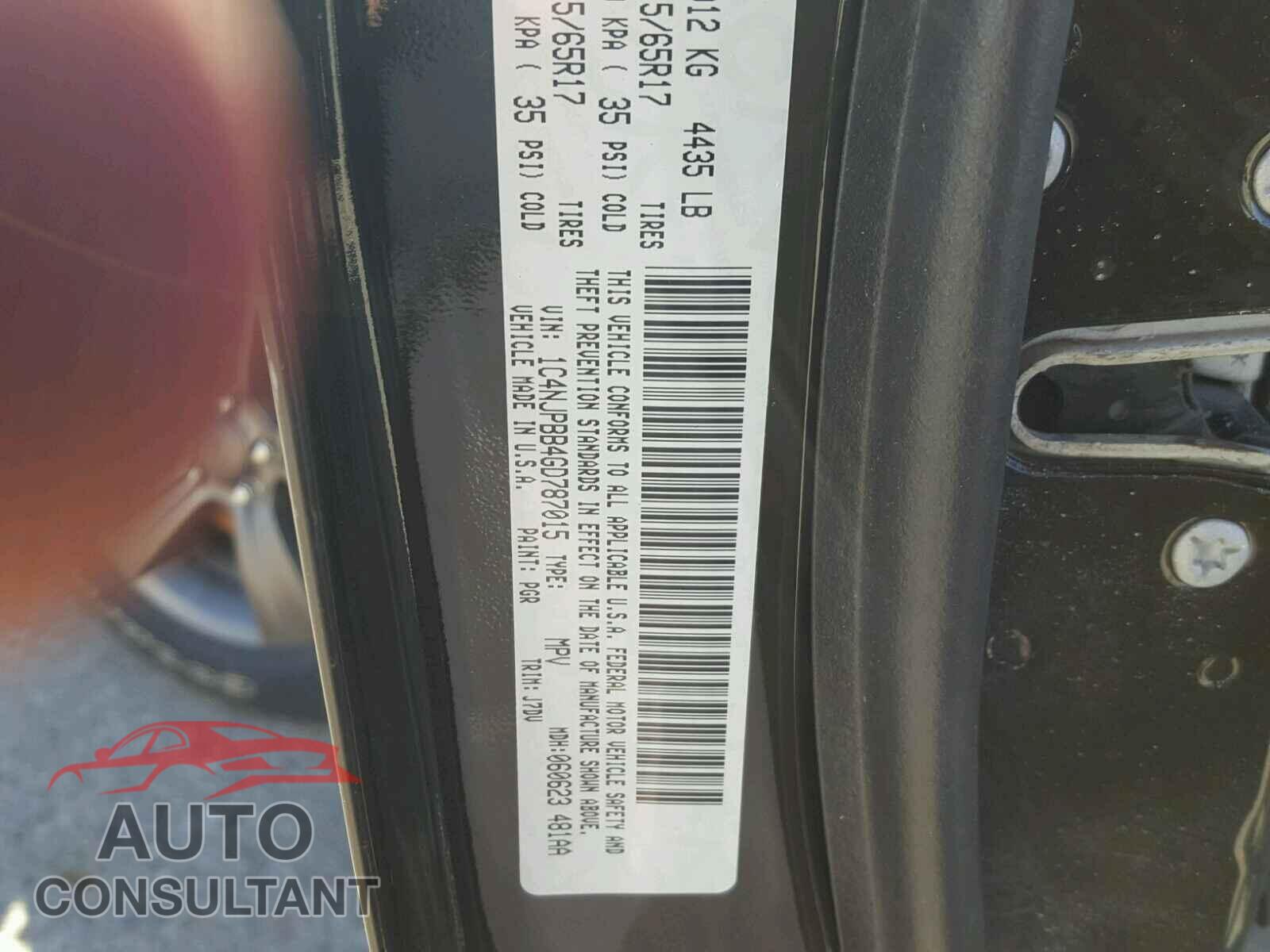 JEEP PATRIOT 2016 - 1C4NJPBB4GD787015