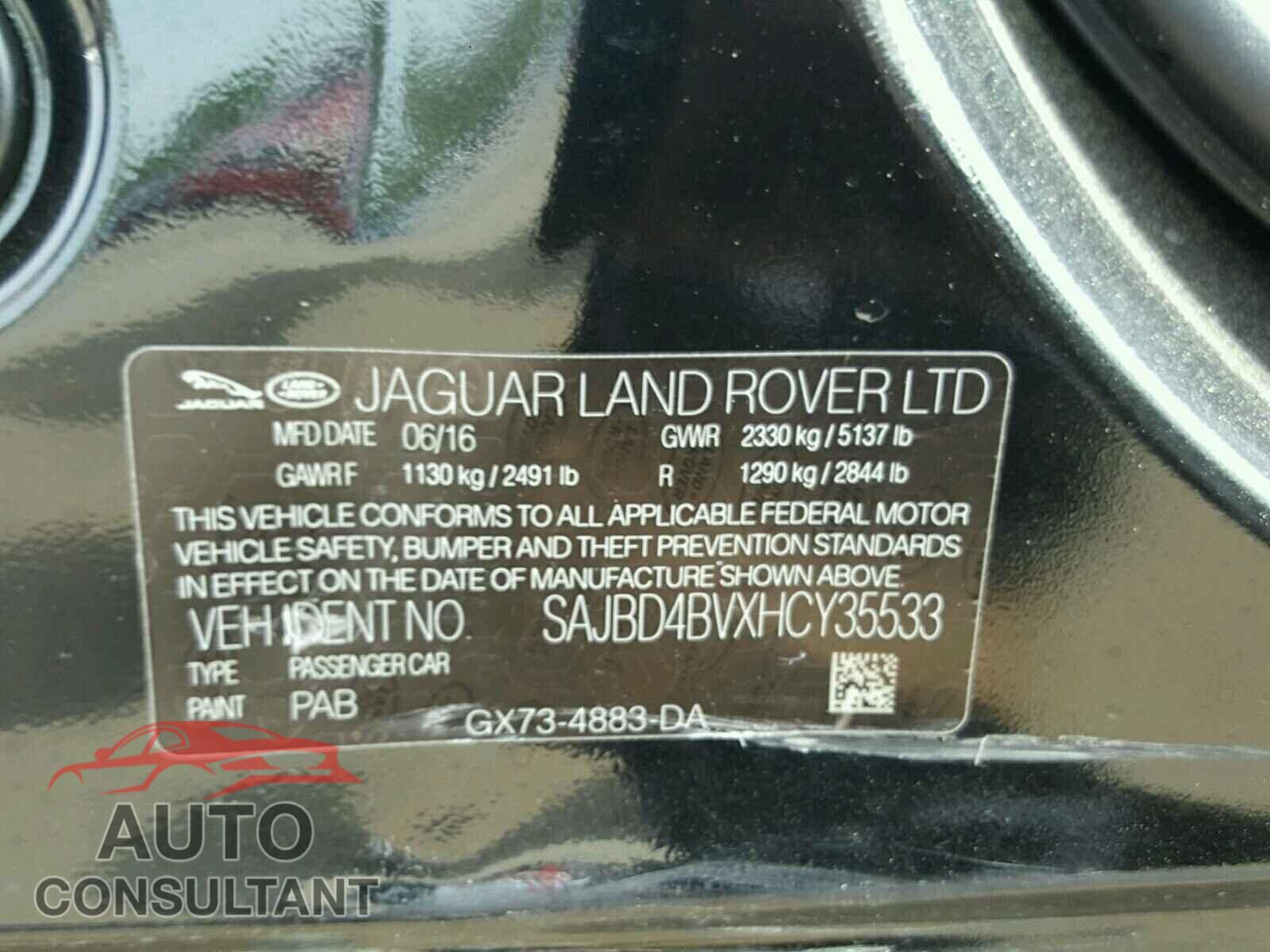 JAGUAR XF 2017 - SAJBD4BVXHCY35533