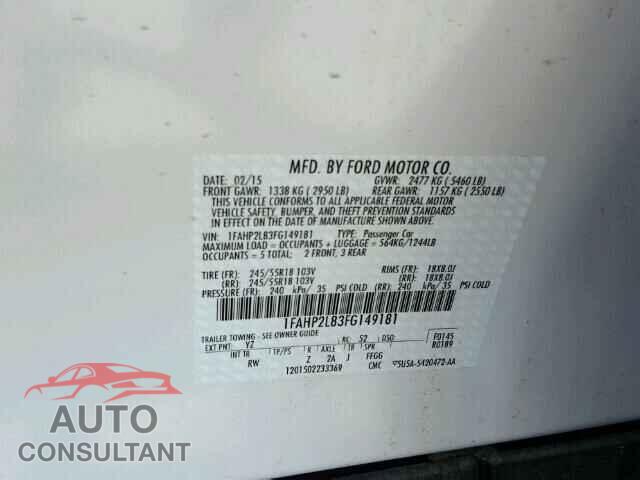 FORD TAURUS 2015 - 1FAHP2L83FG149181