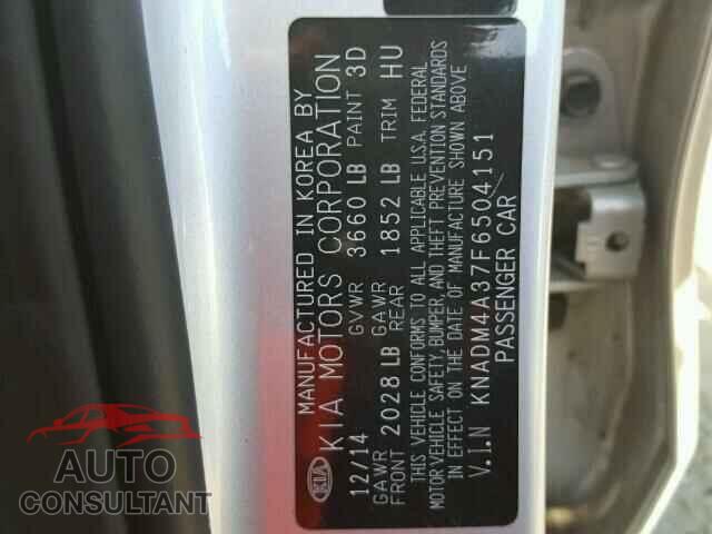 KIA RIO 2015 - KNADM4A37F6504151