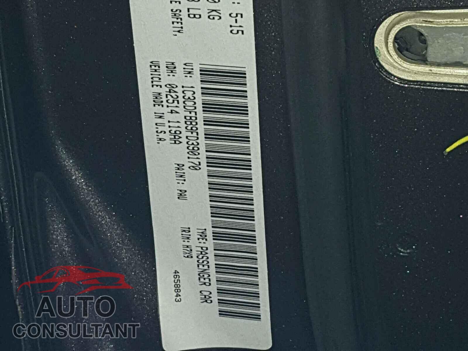 DODGE DART 2015 - 1C3CDFBB9FD390170