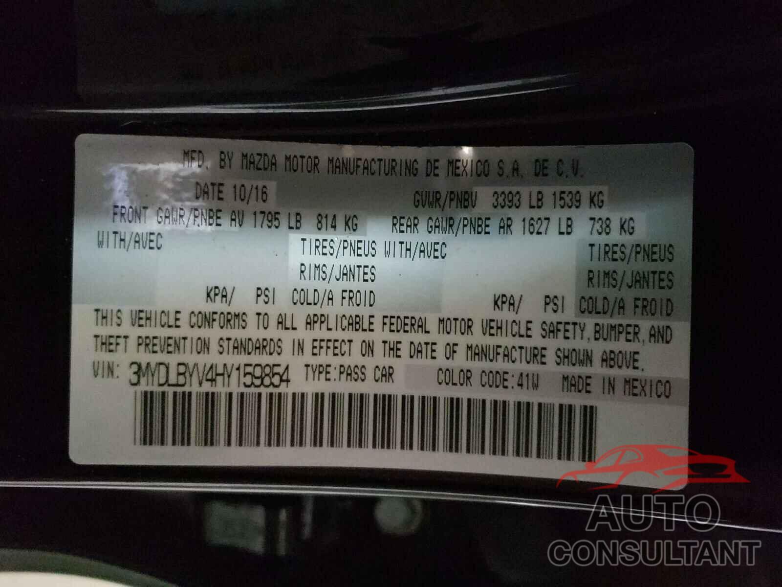 TOYOTA YARIS 2017 - 3MYDLBYV4HY159854