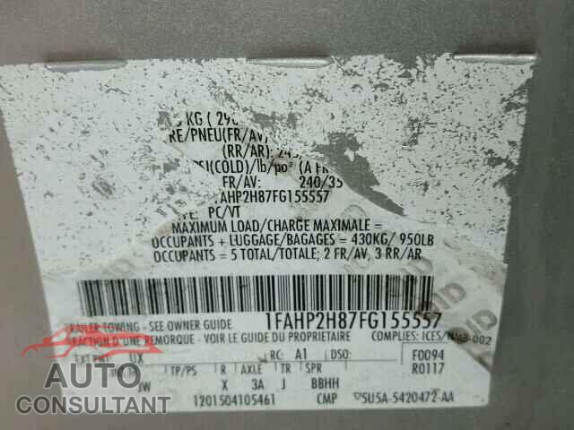 FORD TAURUS 2015 - 1FAHP2H87FG155557